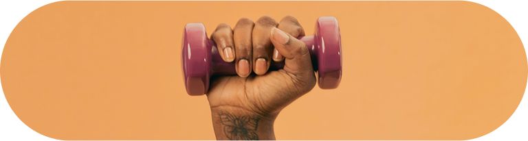 hand holding a dumbell