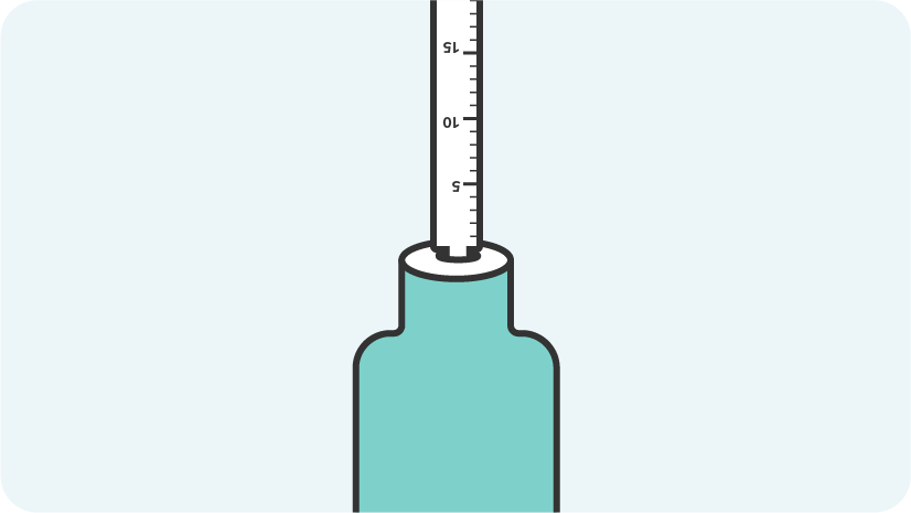 Insert syringe into bottle